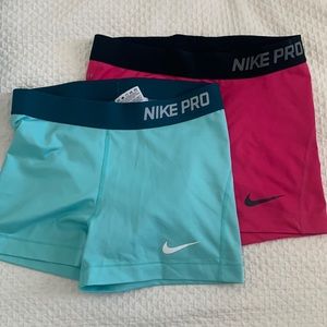 Nike pro shorts. 2 pairs